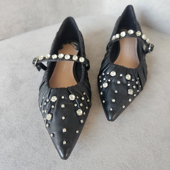 Antonio Melani Jennifer Sumko flats 8 black leather LyssaLou Mary Jane new $130 - Picture 7 of 14